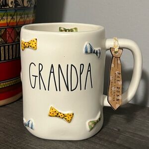 Rae Dunn GRANDPA Ceramic Mug with Bowtie Accents